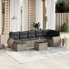 vidaXL 8-részes szürke polyrattan kerti ülőgarnitúra párnákkal kerti bútor