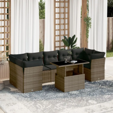 vidaXL 8 részes szürke polyrattan kerti ülőgarnitúra párnákkal kerti bútor