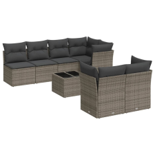 vidaXL 8-részes szürke polyrattan kerti ülőgarnitúra párnákkal (3217300) kerti bútor