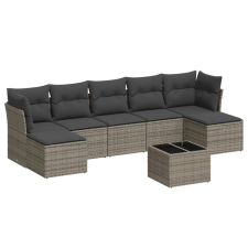 vidaXL 8-részes szürke polyrattan kerti ülőgarnitúra párnákkal (3218040) kerti bútor