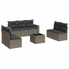 vidaXL 8-részes szürke polyrattan kerti ülőgarnitúra párnákkal (3218830) kerti bútor