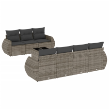 vidaXL 8-részes szürke polyrattan kerti ülőgarnitúra párnákkal (3221129) kerti bútor