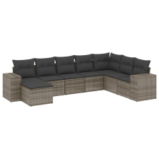 vidaXL 8-részes szürke polyrattan kerti ülőgarnitúra párnákkal (3222959) kerti bútor