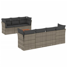 vidaXL 8-részes szürke polyrattan kerti ülőgarnitúra párnákkal (3223505) kerti bútor