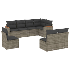 vidaXL 8-részes szürke polyrattan kerti ülőgarnitúra párnákkal (3226046) kerti bútor