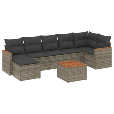 vidaXL 8-részes szürke polyrattan kerti ülőgarnitúra párnákkal (3226200) kerti bútor