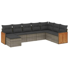 vidaXL 8-részes szürke polyrattan kerti ülőgarnitúra párnákkal (3227929) kerti bútor