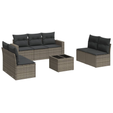 vidaXL 8-részes szürke polyrattan kerti ülőgarnitúra párnákkal (3251177) kerti bútor