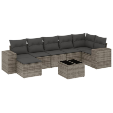 vidaXL 8-részes szürke polyrattan kerti ülőgarnitúra párnákkal (3255227) kerti bútor