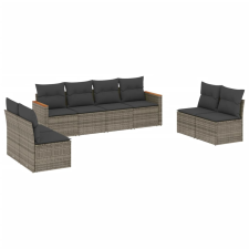 vidaXL 8-részes szürke polyrattan kerti ülőgarnitúra párnákkal (3258294) kerti bútor