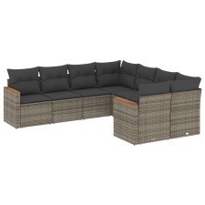 vidaXL 8-részes szürke polyrattan kerti ülőgarnitúra párnákkal (3258959) kerti bútor