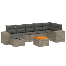 vidaXL 8-részes szürke polyrattan kerti ülőgarnitúra párnákkal (3265183) kerti bútor