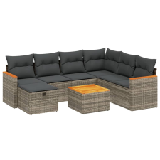 vidaXL 8-részes szürke polyrattan kerti ülőgarnitúra párnákkal (3265337) kerti bútor