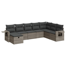 vidaXL 8 részes szürke polyrattan kerti ülőgarnitúra párnákkal (3325536) kerti bútor