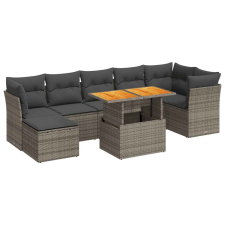 vidaXL 8 részes szürke polyrattan kerti ülőgarnitúra párnákkal (3326958) kerti bútor