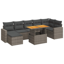 vidaXL 8 részes szürke polyrattan kerti ülőgarnitúra párnákkal (3327070) kerti bútor