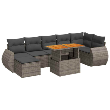 vidaXL 8 részes szürke polyrattan kerti ülőgarnitúra párnákkal (3327294) kerti bútor
