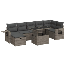 vidaXL 8 részes szürke polyrattan kerti ülőgarnitúra párnákkal (3327870) kerti bútor