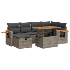 vidaXL 8 részes szürke polyrattan kerti ülőgarnitúra párnákkal (3328138) kerti bútor