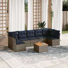 vidaXL 8 részes szürke polyrattan kerti ülőgarnitúra párnával kerti bútor