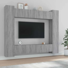 vidaXL 8 részes szürke sonoma színű szerelt fa TV-szekrényszett bútor