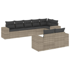 vidaXL 8 részes világosszürke polyrattan kerti ülőgarnitúra párnával (3222821) kerti bútor