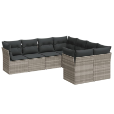 vidaXL 8 részes világosszürke polyrattan kerti ülőgarnitúra párnával (3250431) kerti bútor