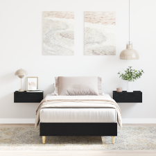 vidaXL 90x200 cm-es fekete tölgy műanyag ágykeret ágy és ágykellék