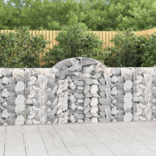 vidaXL 9 db íves horganyzott vas gabion kosár 200x30x100/120 cm kerti tárolás