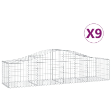 vidaXL 9 db íves horganyzott vas gabion kosár 200x50x40/60 cm (3145584) kerti tárolás