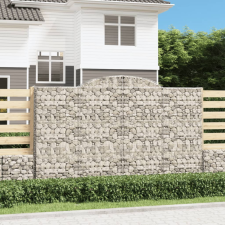 vidaXL 9 db íves horganyzott vas gabion kosár 300x30x180/200 cm kerti tárolás