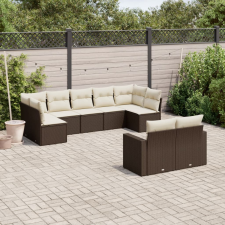 vidaXL 9-részes barna polyrattan kerti ülőgarnitúra párnákkal kerti bútor