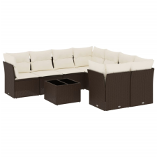 vidaXL 9 részes barna polyrattan kerti ülőgarnitúra párnákkal (3217323) kerti bútor