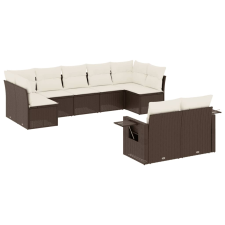 vidaXL 9-részes barna polyrattan kerti ülőgarnitúra párnákkal (3252960) kerti bútor