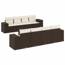 vidaXL 9 részes barna polyrattan kerti ülőgarnitúra párnákkal (3254690) kerti bútor