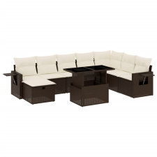 vidaXL 9 részes barna polyrattan kerti ülőgarnitúra párnákkal (3275033) kerti bútor