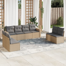 vidaXL 9-részes bézs polyrattan kerti ülőgarnitúra párnákkal kerti bútor