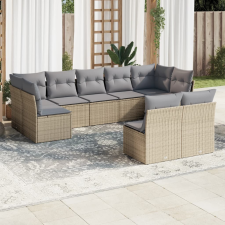 vidaXL 9-részes bézs polyrattan kerti ülőgarnitúra párnákkal kerti bútor