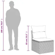 vidaXL 9 részes bézs polyrattan kerti ülőgarnitúra párnákkal kerti bútor