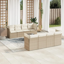 vidaXL 9-részes bézs polyrattan kerti ülőgarnitúra párnákkal kerti bútor