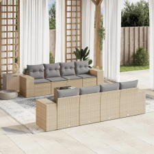 vidaXL 9-részes bézs polyrattan kerti ülőgarnitúra párnákkal kerti bútor