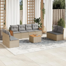vidaXL 9-részes bézs polyrattan kerti ülőgarnitúra párnákkal kerti bútor