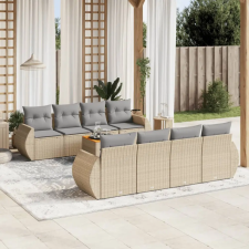vidaXL 9-részes bézs polyrattan kerti ülőgarnitúra párnákkal kerti bútor
