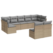 vidaXL 9-részes bézs polyrattan kerti ülőgarnitúra párnákkal (3218149) kerti bútor