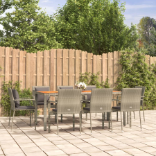 vidaXL 9-részes szürke polyrattan kerti ülőgarnitúra párnákkal kerti bútor