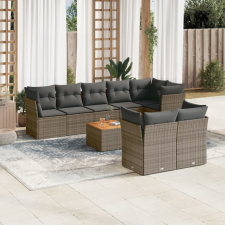 vidaXL 9-részes szürke polyrattan kerti ülőgarnitúra párnákkal kerti bútor
