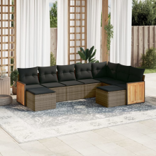 vidaXL 9-részes szürke polyrattan kerti ülőgarnitúra párnákkal kerti bútor