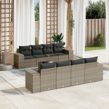 vidaXL 9-részes szürke polyrattan kerti ülőgarnitúra párnákkal kerti bútor