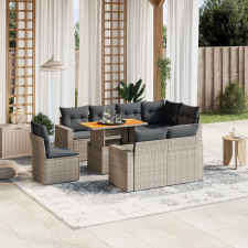vidaXL 9 részes szürke polyrattan kerti ülőgarnitúra párnákkal kerti bútor