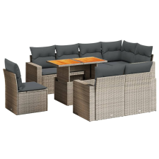 vidaXL 9 részes szürke polyrattan kerti ülőgarnitúra párnákkal kerti bútor